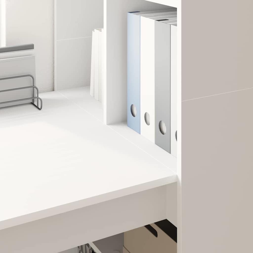 Desk with Shelf White 122 x 67 x 145 cm Engineered Wood